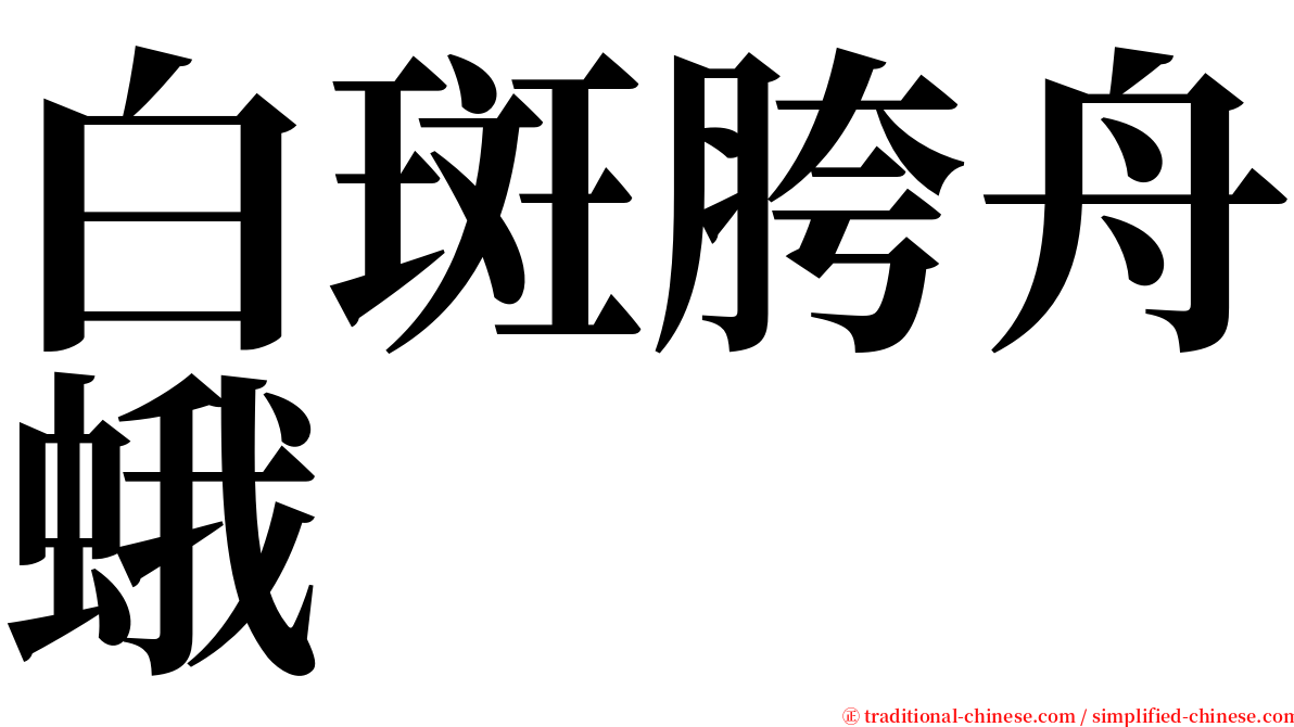 白斑胯舟蛾 serif font