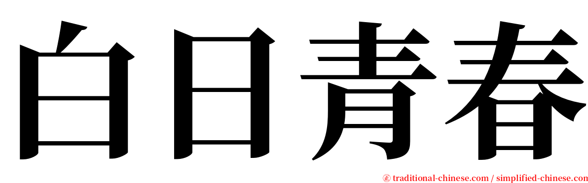 白日青春 serif font