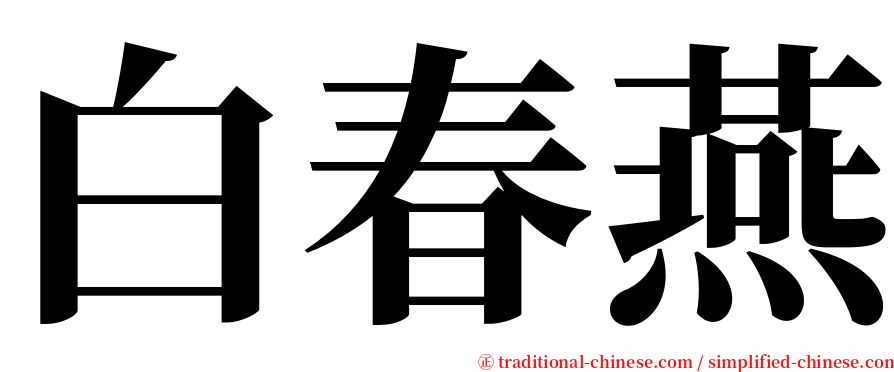 白春燕 serif font