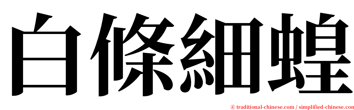 白條細蝗 serif font