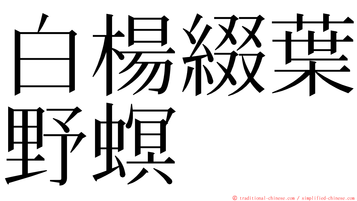 白楊綴葉野螟 ming font