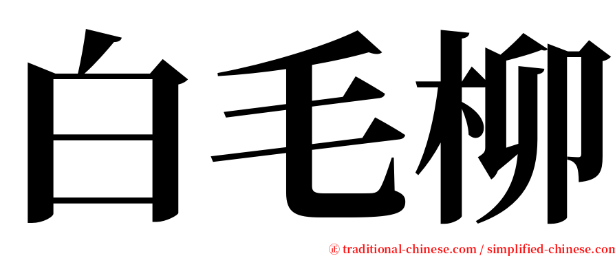 白毛柳 serif font