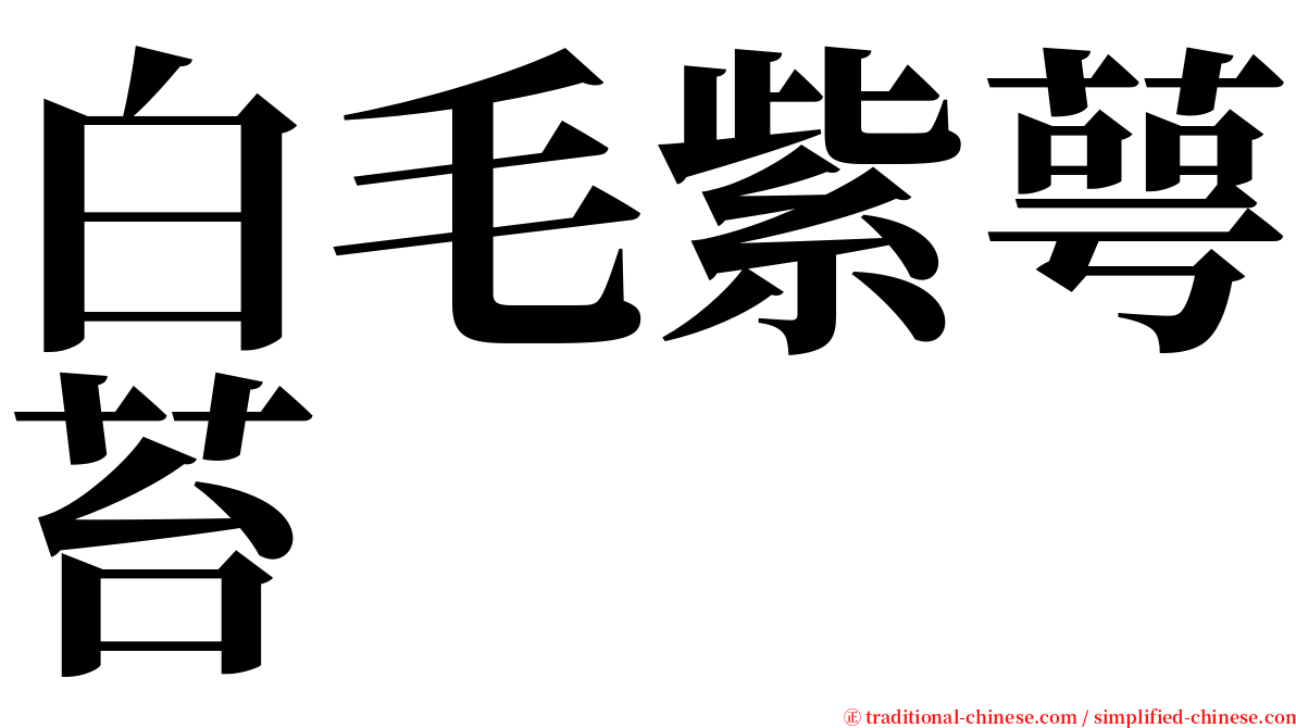 白毛紫萼苔 serif font