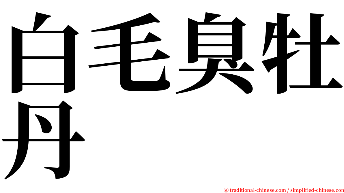 白毛臭牡丹 serif font