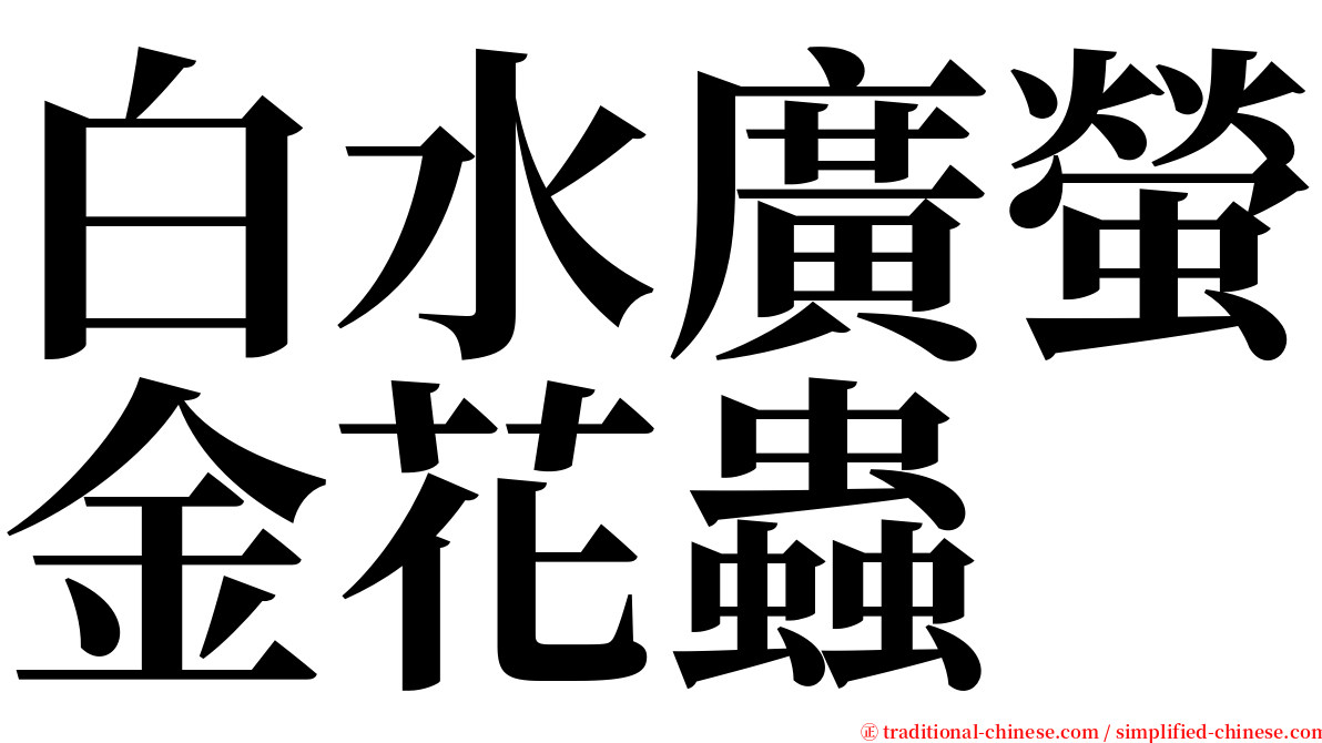 白水廣螢金花蟲 serif font