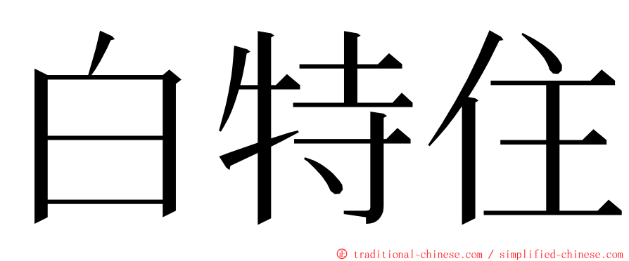 白特住 ming font