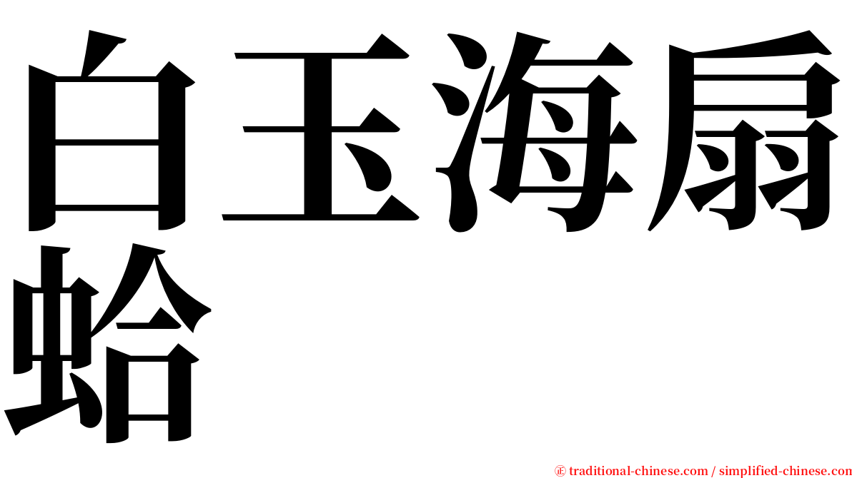 白玉海扇蛤 serif font