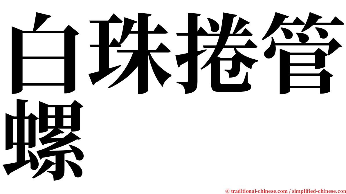 白珠捲管螺 serif font