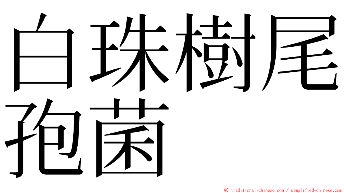 白珠樹尾孢菌 ming font