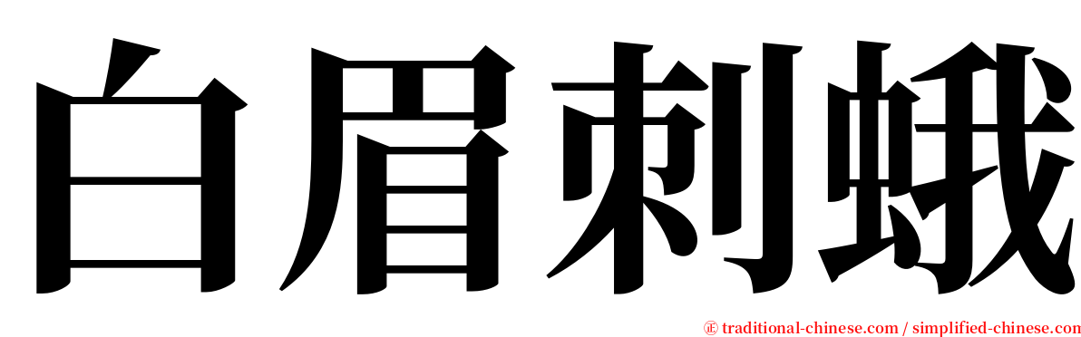 白眉刺蛾 serif font