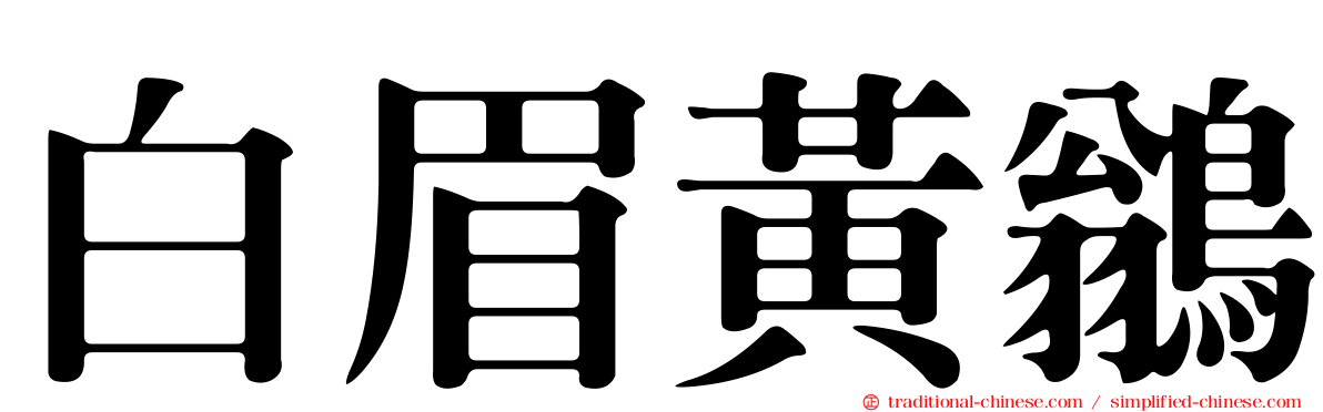 白眉黃鶲
