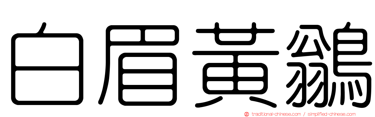 白眉黃鶲