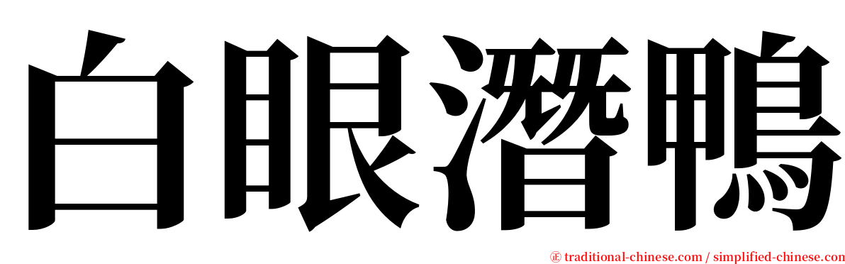 白眼潛鴨 serif font