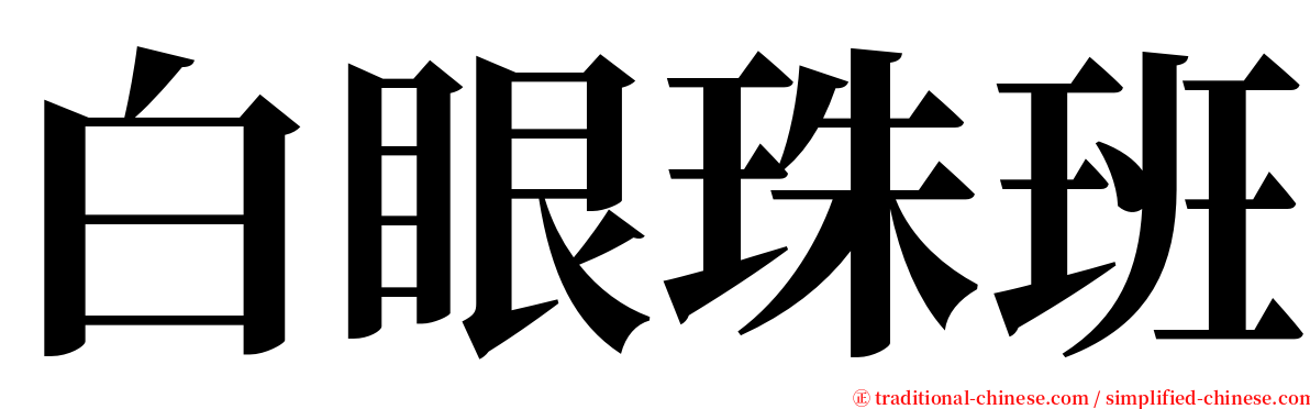 白眼珠班 serif font