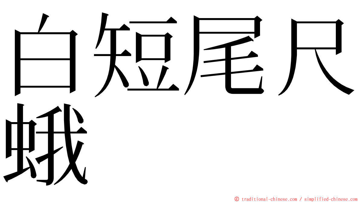 白短尾尺蛾 ming font