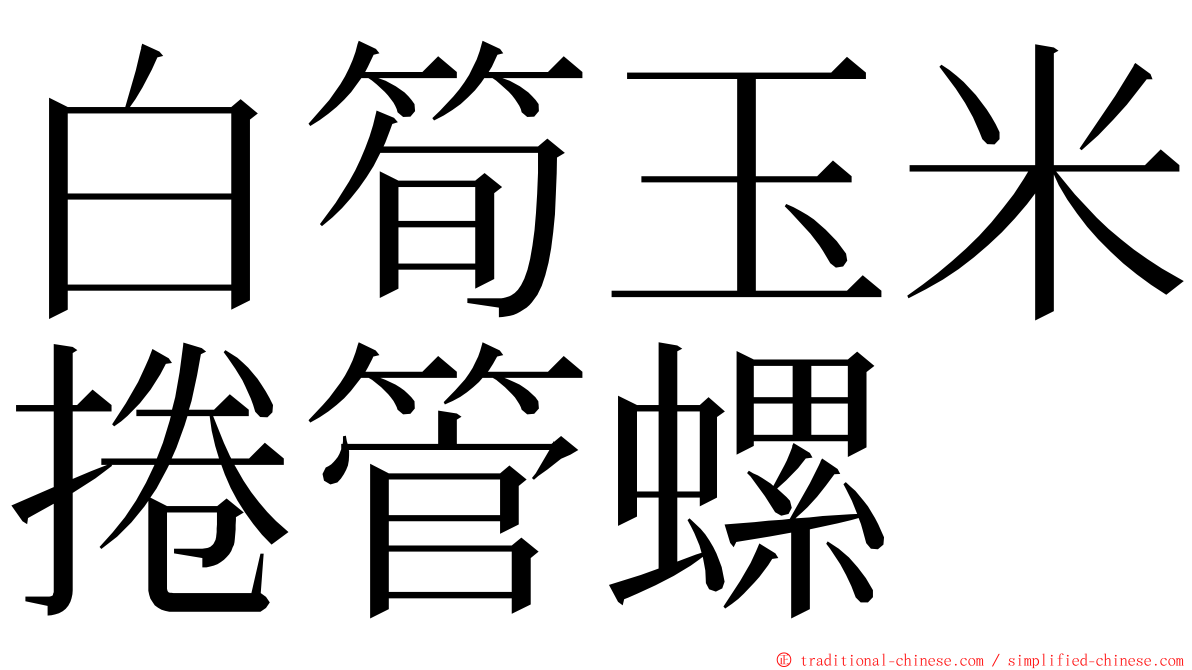 白筍玉米捲管螺 ming font