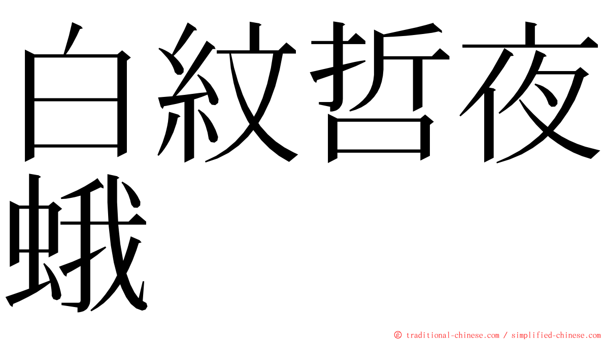 白紋哲夜蛾 ming font