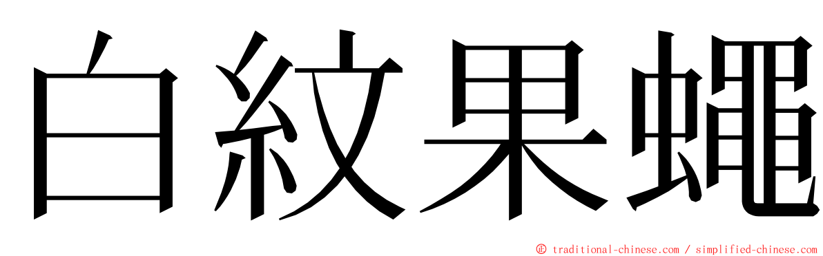 白紋果蠅 ming font