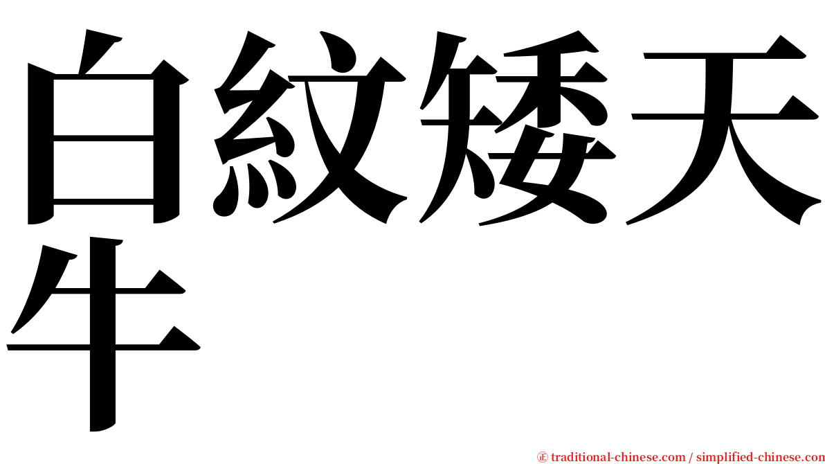 白紋矮天牛 serif font