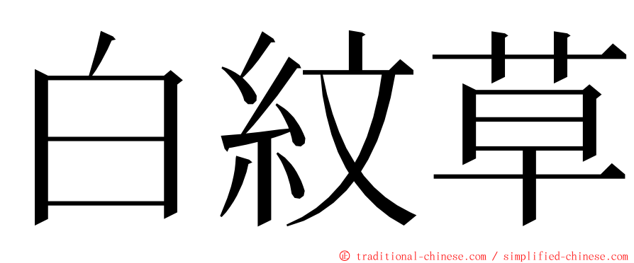 白紋草 ming font