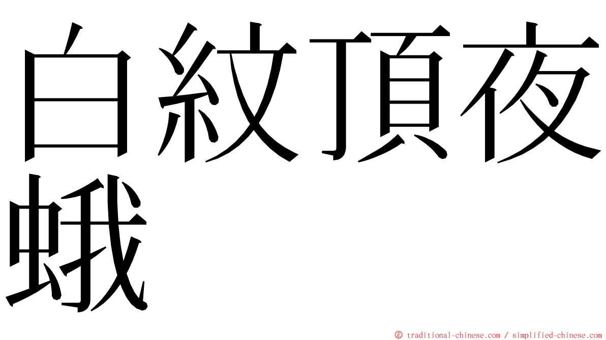 白紋頂夜蛾 ming font