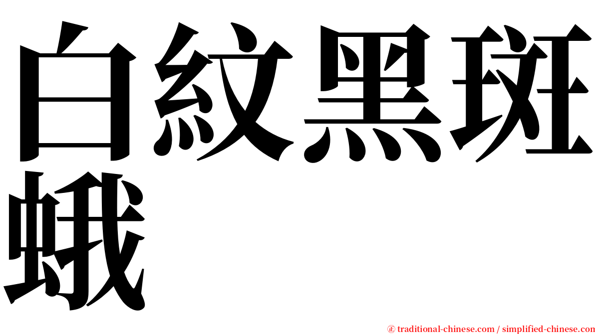 白紋黑斑蛾 serif font