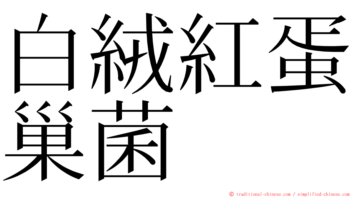 白絨紅蛋巢菌 ming font