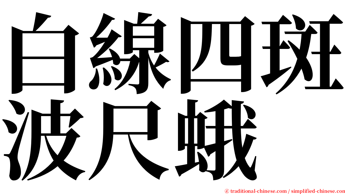 白線四斑波尺蛾 serif font