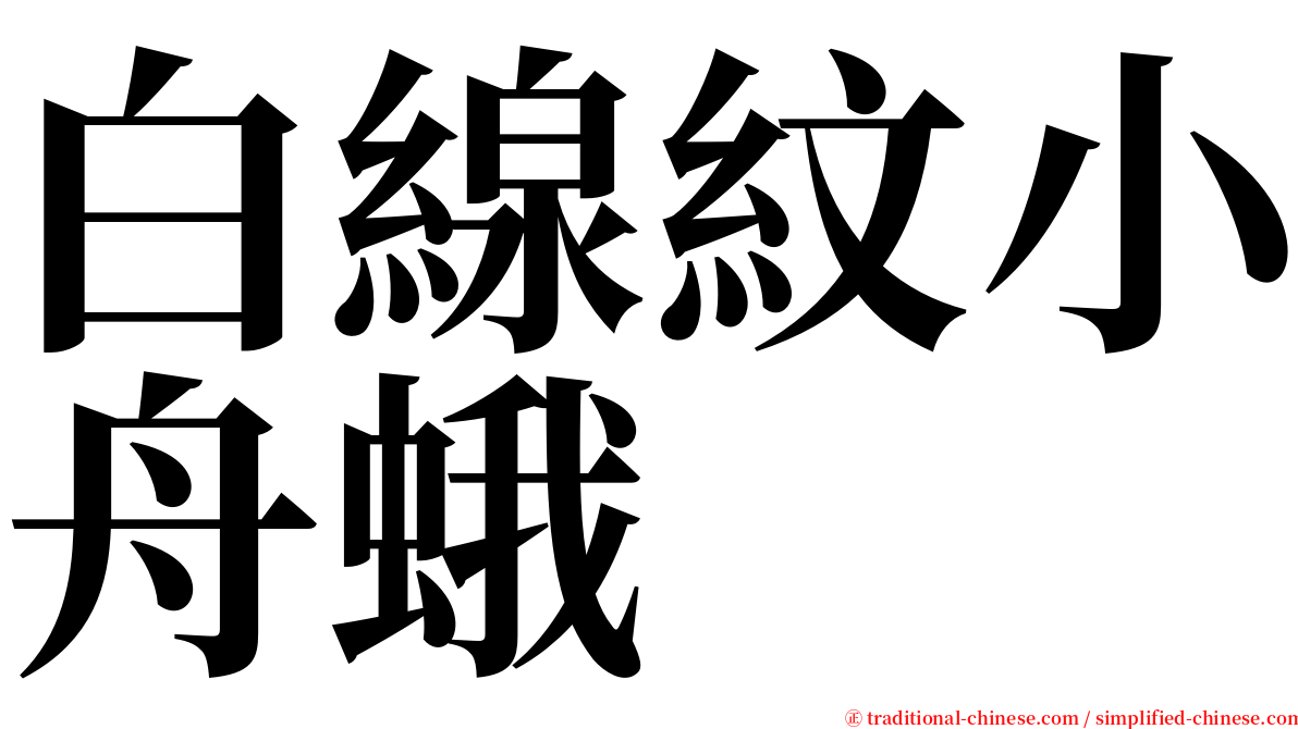 白線紋小舟蛾 serif font