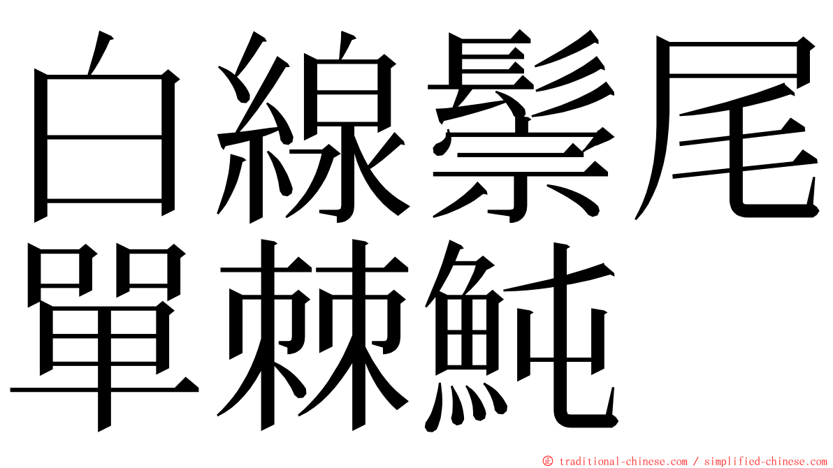 白線鬃尾單棘魨 ming font