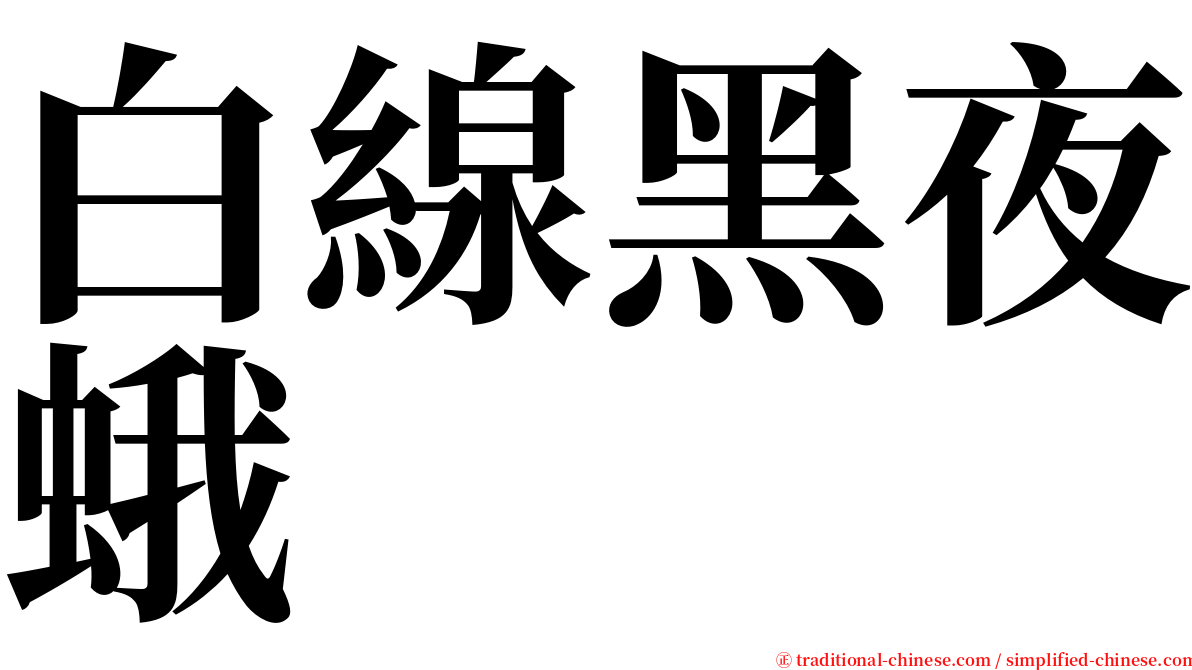 白線黑夜蛾 serif font