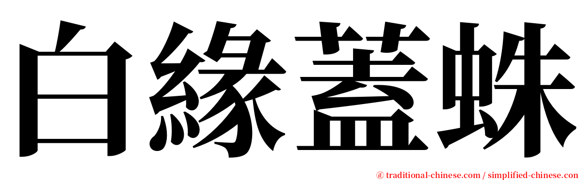 白緣蓋蛛 serif font