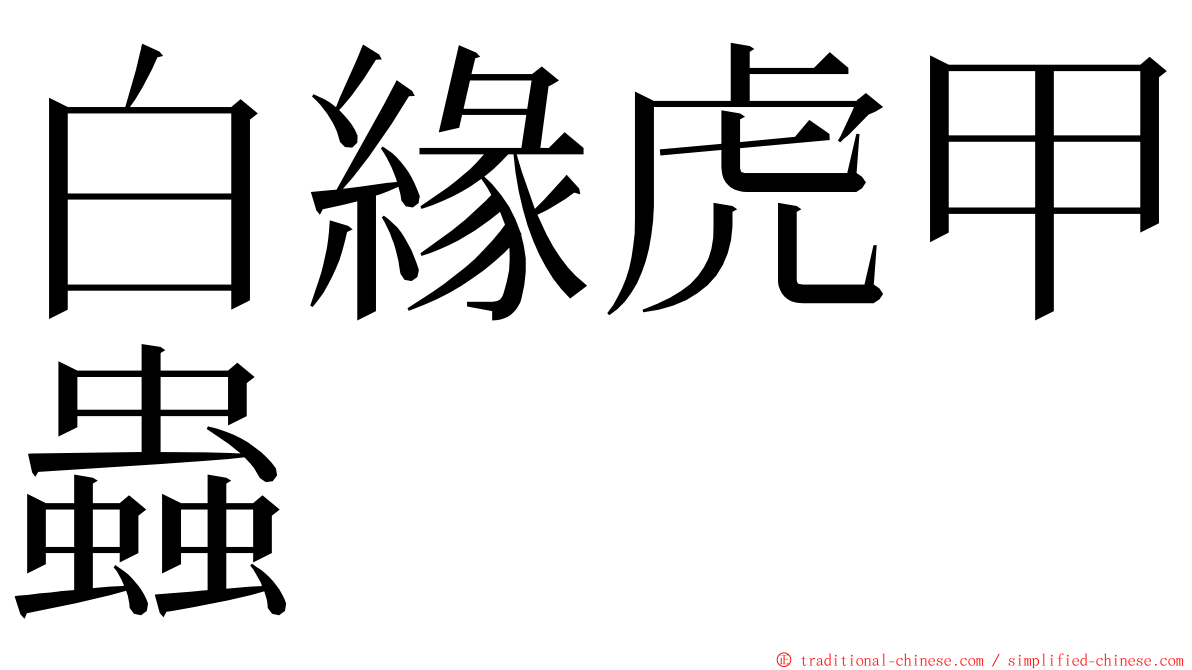 白緣虎甲蟲 ming font