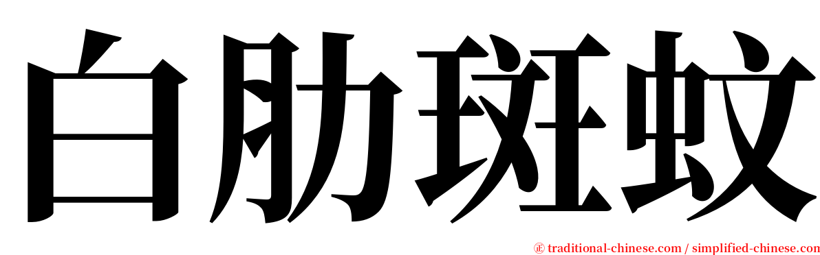 白肋斑蚊 serif font