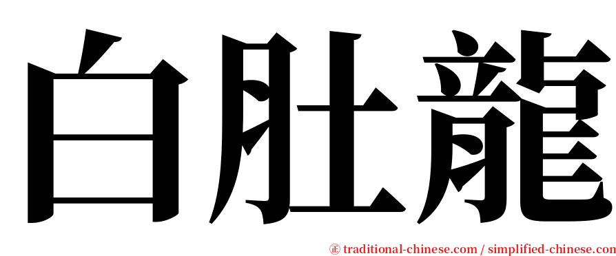 白肚龍 serif font