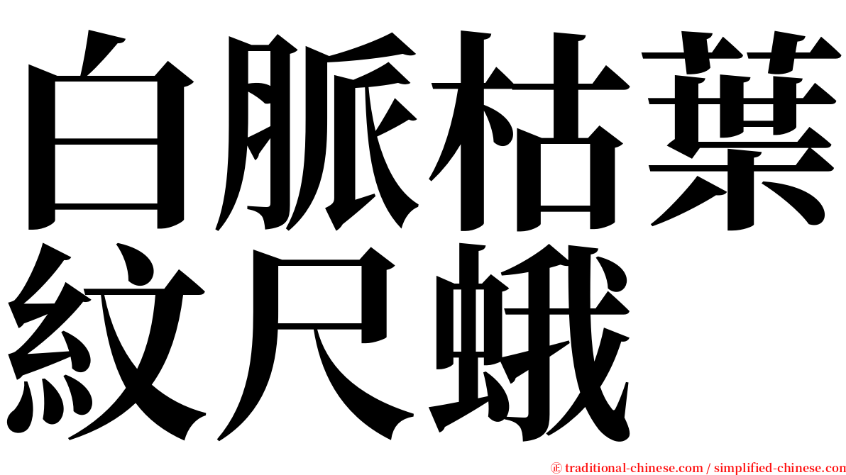 白脈枯葉紋尺蛾 serif font