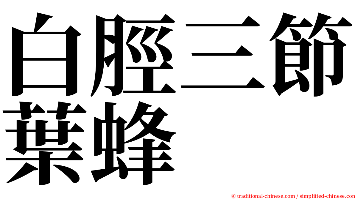 白脛三節葉蜂 serif font