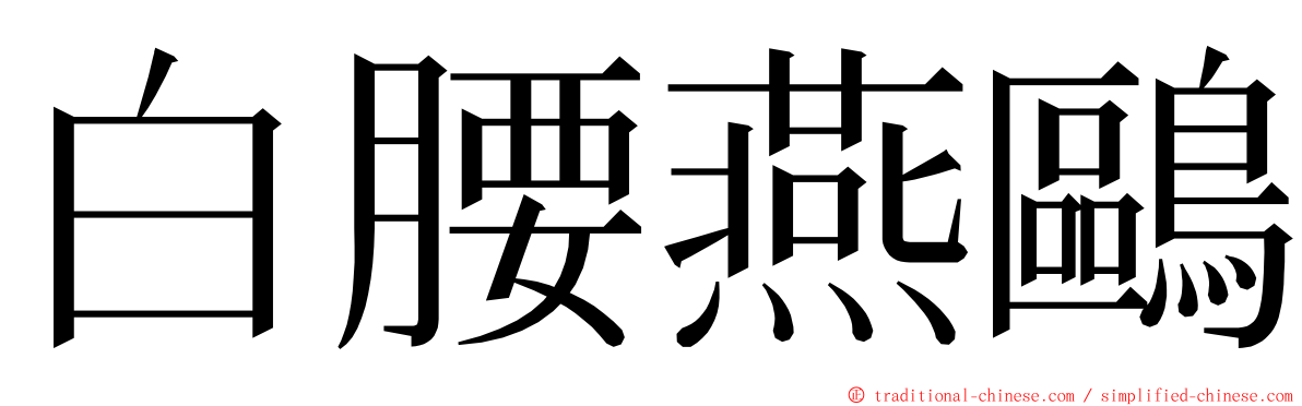 白腰燕鷗 ming font