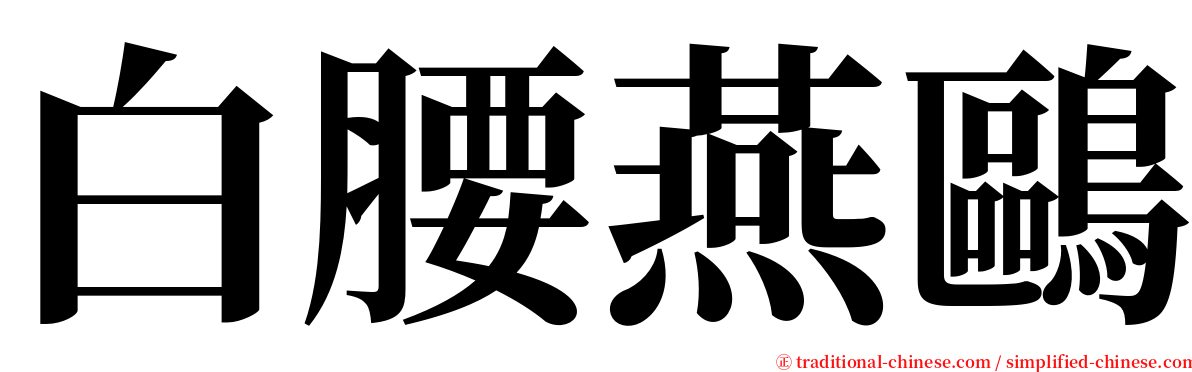 白腰燕鷗 serif font