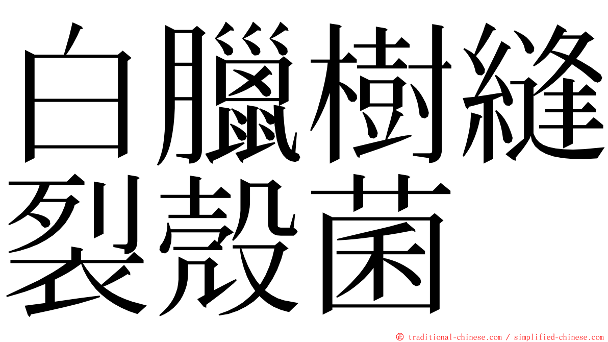 白臘樹縫裂殼菌 ming font