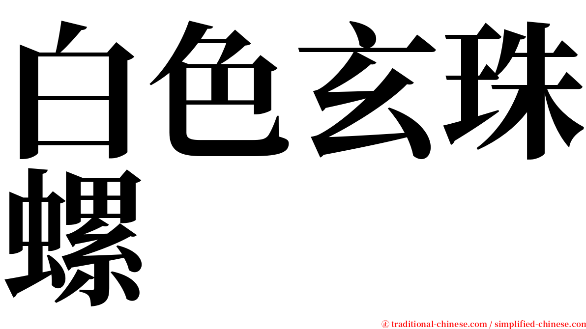 白色玄珠螺 serif font