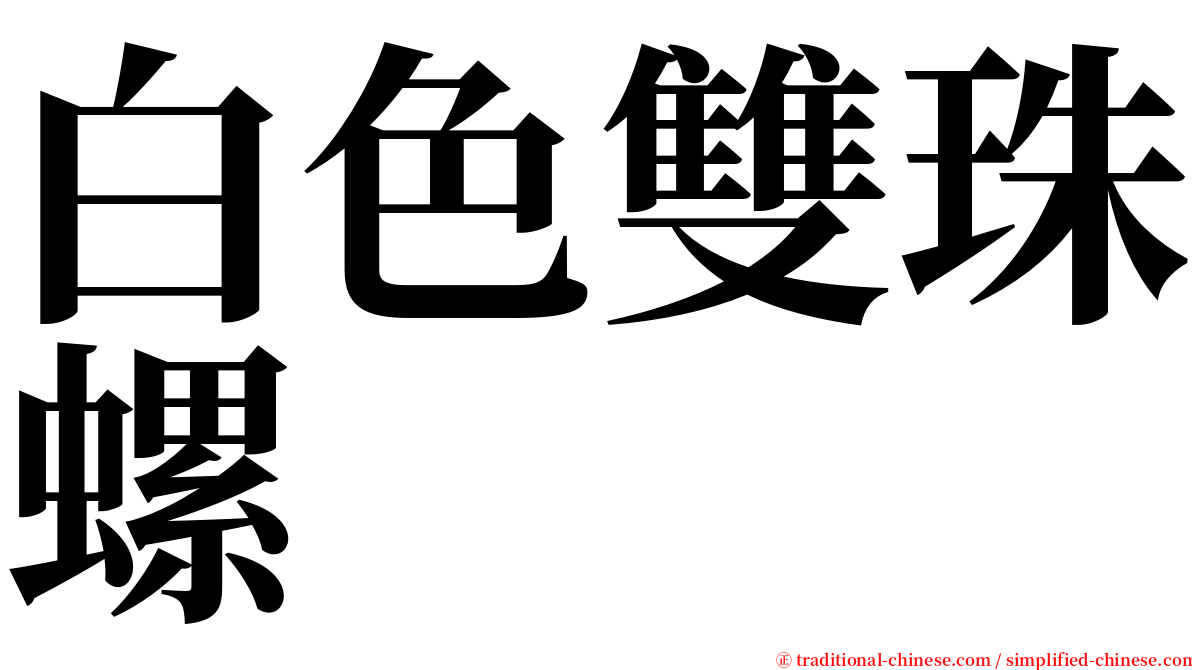 白色雙珠螺 serif font