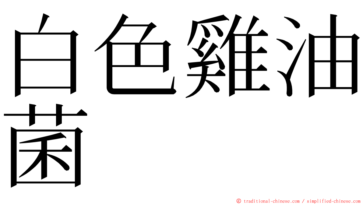 白色雞油菌 ming font