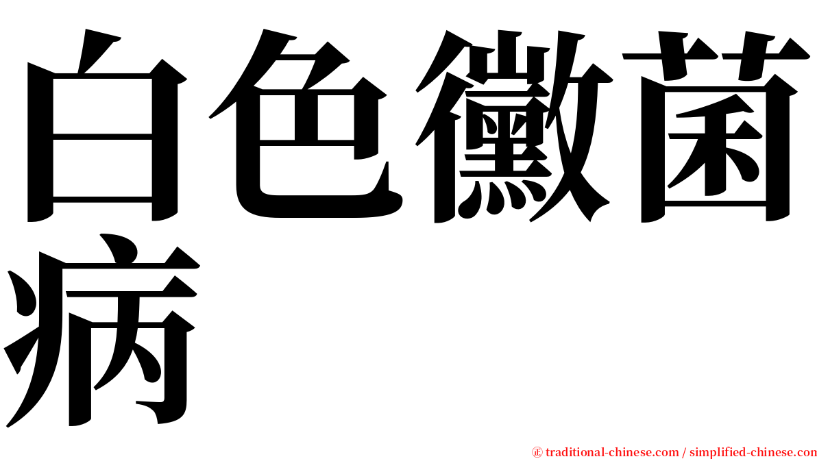 白色黴菌病 serif font