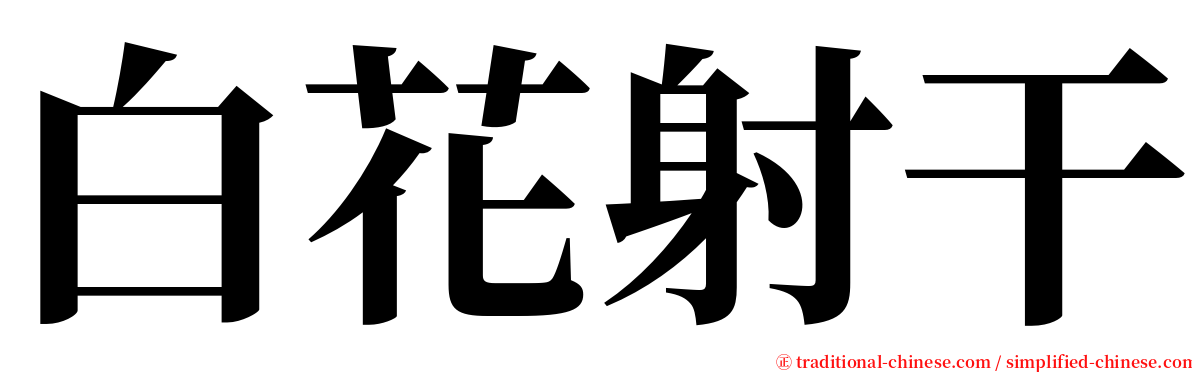 白花射干 serif font