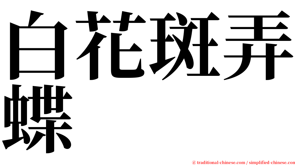 白花斑弄蝶 serif font