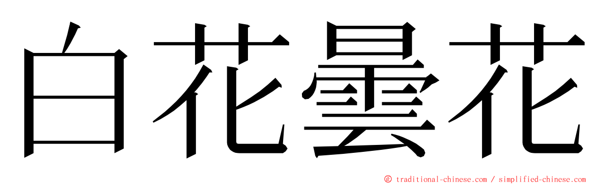 白花曇花 ming font