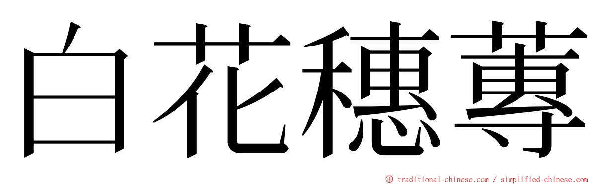 白花穗蓴 ming font