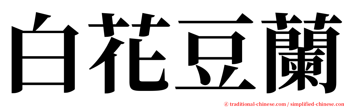 白花豆蘭 serif font
