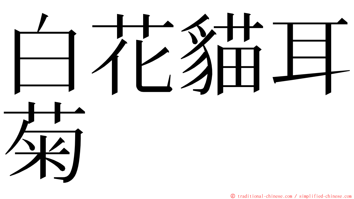 白花貓耳菊 ming font